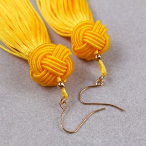 Серьги женские кисточки, желтые, С6211