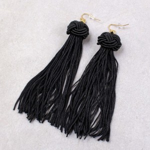 Сережки жіночі пензлика, чорні, С6213