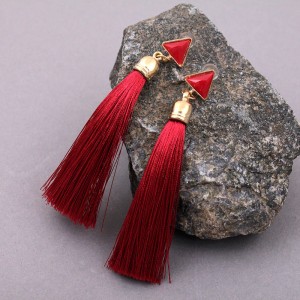 Сережки жіночі пензлика, червоні, С6218