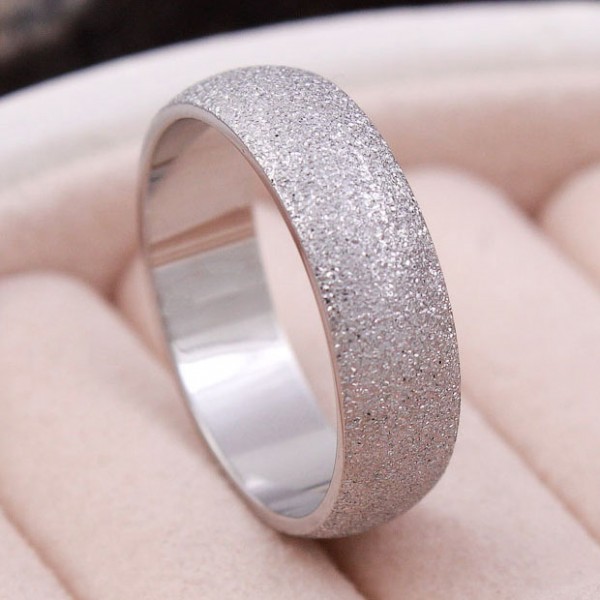 Женское кольцо матовое, серебристое, С6346