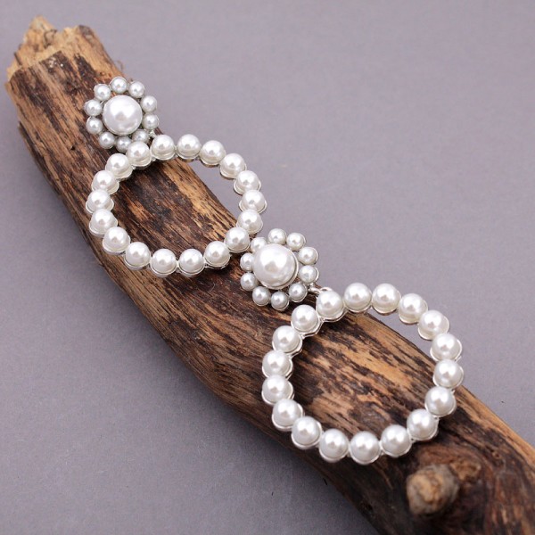 Сережки жіночі "Кільця "з перлами, С6370