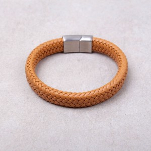 Мужской кожаный браслет, коричневый, С6384