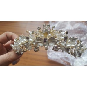 Весільна діадема з перлами, С6406
