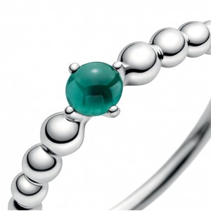 Серебряное кольцо "Зеленый камень" , С6548