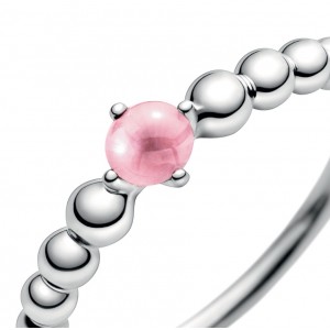 Серебряное кольцо "Розовый камень" , С6553