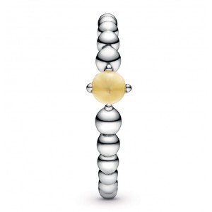 Серебряное кольцо "Желтый камень" , С6554
