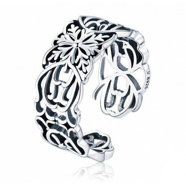 Кольцо из серебра "Винтажные цветы", С7377