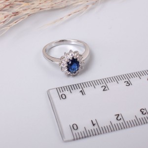 Жіноче кільце з каменем, синє, С6932