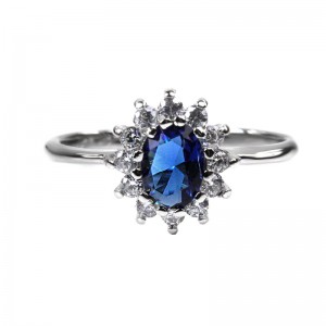 Женское кольцо с камнем, синее, С6932