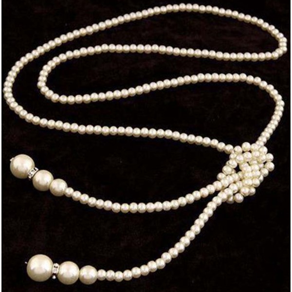 Длинное ожерелье галстуг с жемчугом, С6991