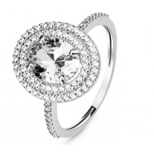 Серебряное кольцо с цирконием "Камелия", С7133