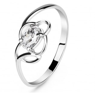 Серебряное кольцо с цирконием "Фиалка"