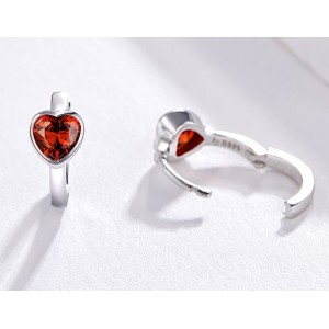 Сережки срібні "Червоні серця", С7160