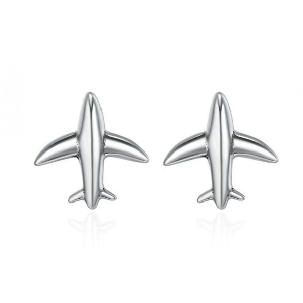 Срібні сережки "Літак", С7493