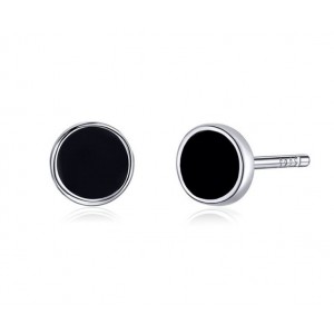 Срібні сережки "Чорні точки", С7495