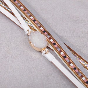 Багатошаровий шкіряний браслет "Amorcome "білий, С7722