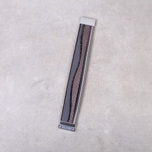 Кожаный многослойный  браслет  серый, С7730