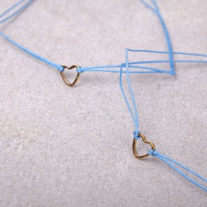 Браслети для пари "Серце", блакитна нитка, С7874