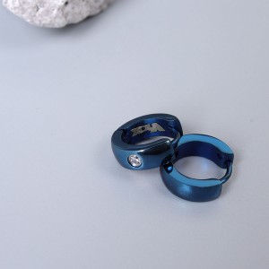 Мужские серьги-кольца  , синие, С7886
