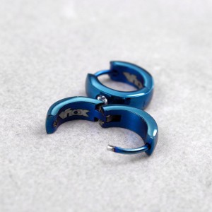 Мужские серьги-кольца  , синие, С7886