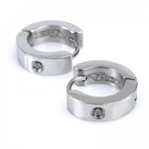 Мужские серьги-кольца  , серебристые, С7888
