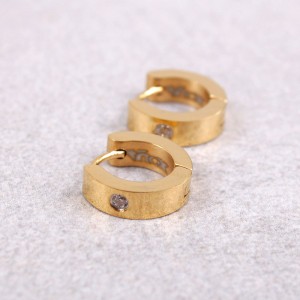 Мужские серьги-кольца  , золотистые, С7889