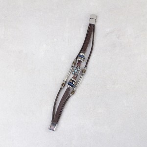 Шкіряний браслет багатошаровий, С7901