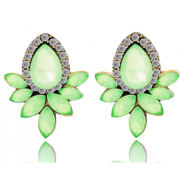 Сережки жіночі "Зелена квітка", С7907