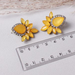 Серьги женские "Желтый цветок", С7908