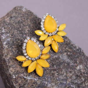 Серьги женские "Желтый цветок", С7908