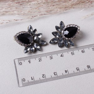 Сережки жіночі "Чорна квітка", С7911