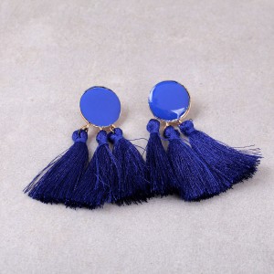 Серьги женские кисточки, синие, С7912