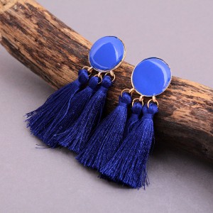 Серьги женские кисточки, синие, С7912