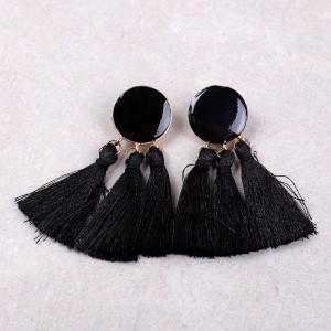 Сережки жіночі пензлика, чорні, С7913