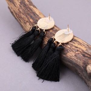 Сережки жіночі пензлика, чорні, С7913
