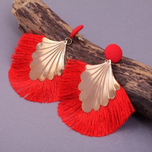 Сережки жіночі пензлика, червоні, С7918