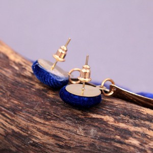 Сережки женские кисточки, синие, С7920