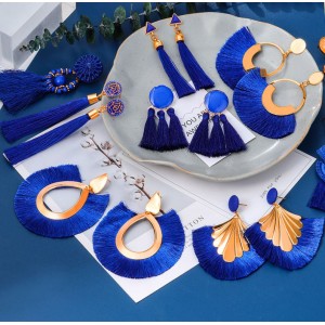 Жіночі сережки пензлика, сині, С7923