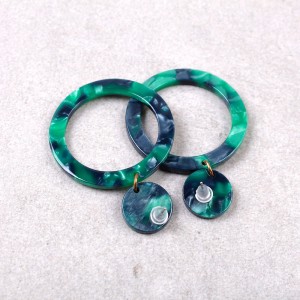 Сережки жіночі "Кільця "зелені, С7924