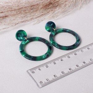 Сережки жіночі "Кільця "зелені, С7924