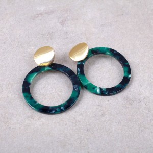 Сережки жіночі "Кільця "зелені, С7926