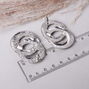 Сережки женские "Кольца" серебристые, С7933