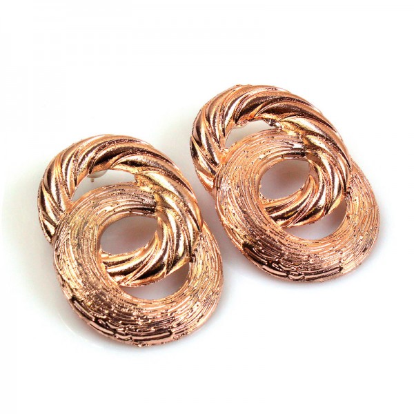 Сережки женские "Кольца" золотистые, С7934