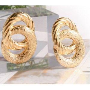 Сережки женские "Кольца" золотистые, С7935