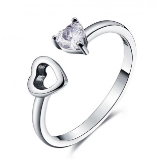 Срібний перстень "Серце"