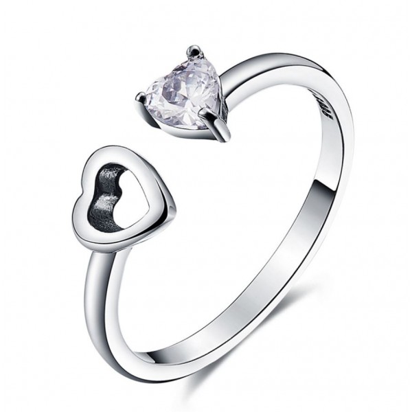 Серебряное кольцо "Сердце", С8063