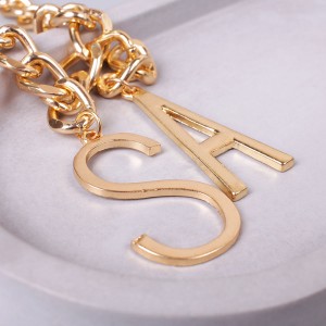 Ожерелье массивная цепь с буквами "S A", С8292