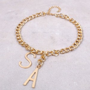 Ожерелье массивная цепь с буквами "S A", С8292