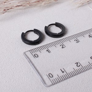Сережки кольца, черные, С8325