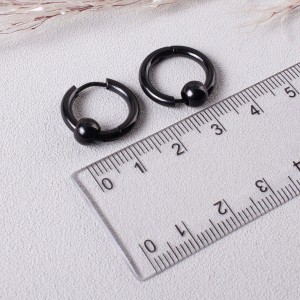 Сережки кольца, черные, С8326